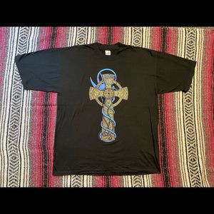 Dragon and Celtic cross graphic tee